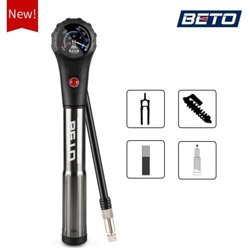 Beto Combo Bicycle Pumps For Tire Shock Fork Hose Bike Pump High Pressure Gauge Road Mtb Cycling Air Inflator Hand Bicycle Pump