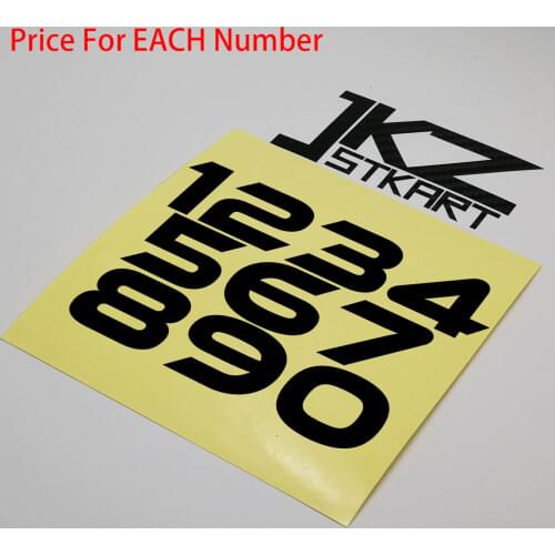 JKZ STKART Vinyl Die Cut Number Decal Sticker For Car Motor Bike Truck Laptop Helmet Boat