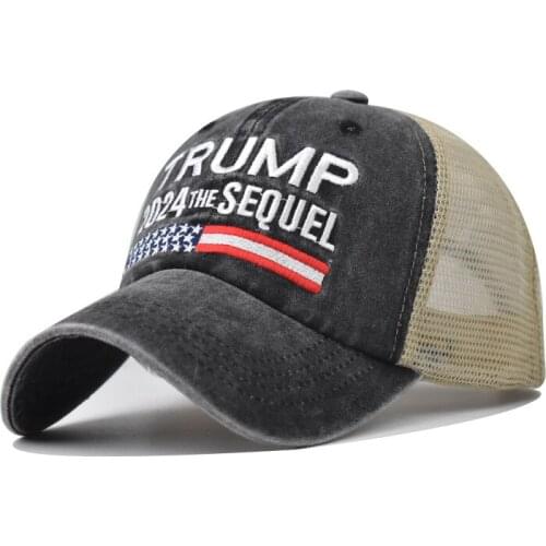 Embroidery Trump 2024 American Presidential Baseball Cap Make America Great Again Hat Donald Trump Republican Campaign Mesh Cap