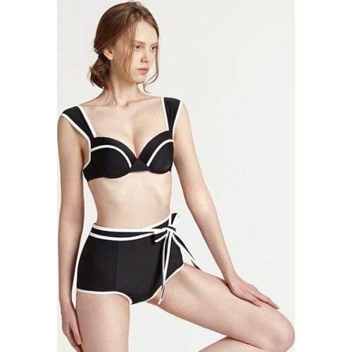 Swimsuit Woman Bikini Girls New Swimwear Girl Tankini Women Two Pieces 2020 Female Lovely Melting Separation Sexy Cotton Solid