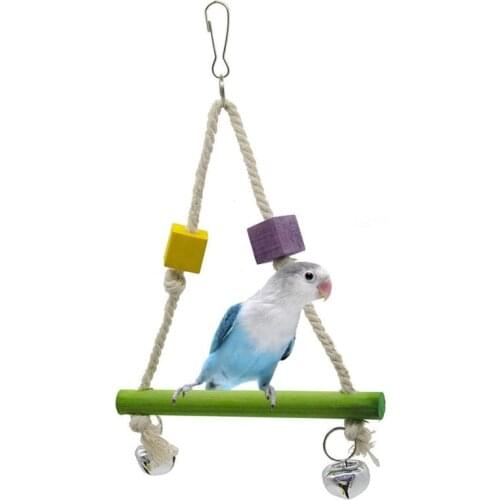 1PC Parrot Swing Bird Block Toy Bite Resistant Bird Chewing Toy Parrot Perch Parakeet Stand Rack Parrot Toy Bird Accessories