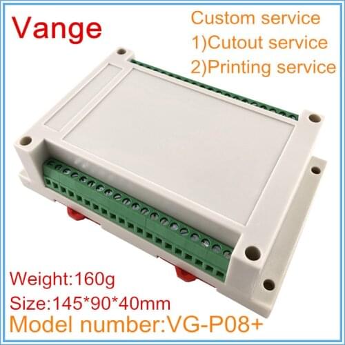 1pcs/lot guide rail electric module design project box 145*90*40mm ABS plastic chassis instrument housing shell terminal block