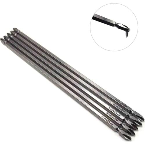 HOEN 1PC PH2 Electric Screwdriver Bit 1/4 Inch Hex Shank Magnetic Alloy Steel Screwdriver Cross Head 300mm Screw Driver Bit