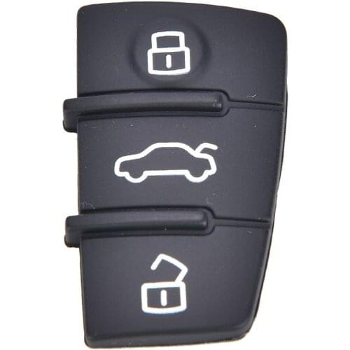 1Pc New Remote Key FOB 3 Button Rubber Pad Replacement Repair Fits for Audi A3 A4 A6 TT Q7