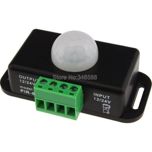 12V 24V 6A Mini PIR Motion Sensor Detector Switch Human Body Induction Switch Infrared Detection for Single Color LED Strip Tape