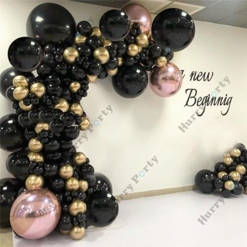 233Pcs Black Balloon Garland Arch Rose Gold Foil Ballon Kit Adult 30Th Birthday Party Decoration Wedding Balloons Accessories