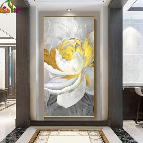 5d porch vertical diamond painting cross stitch full of diamonds and peonies blooming wealthy corridor end mural chinese style
