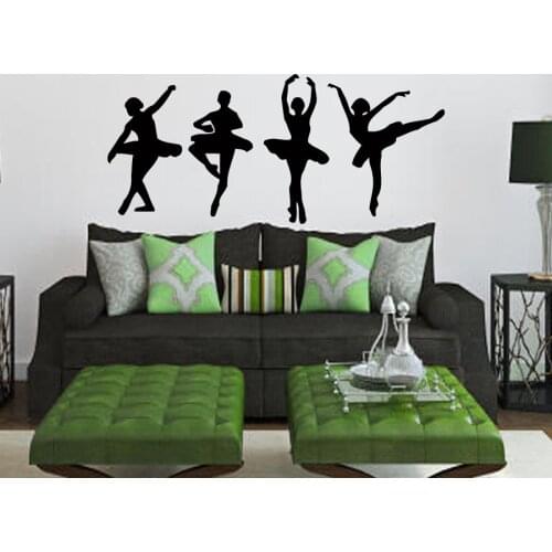 Ballerina Wall Decals Dancer 4 Girls Ballerinas Dance Ballet Studio Sport Home Vinyl Decal Sticker Kids Nursery Baby Room A128