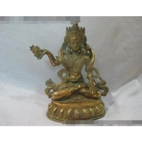 Free shipping S03100 5.5"Tibet Amazing Monastery Bronze 24K Gild Kwan Yin Bodhisattva Buddha statue