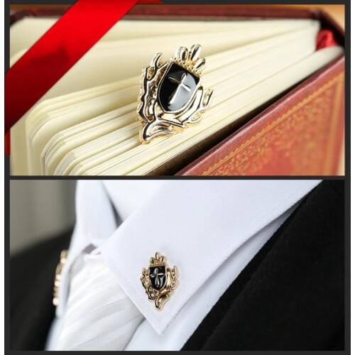 New crown brooch pin mens suit shirt cross collar pin buckle pin collar clip accessories