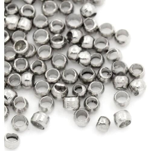 1000Pcs Crimp Beads Copper Round Silver Tone Jewelry DIY Making Finding Charms 1.5mm