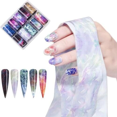 4X100CM Snakeskin Grain Flower Nail Foils Chips Stickers Nail Art Decoration Holo Transfer Wraps Decals Accessories Tool