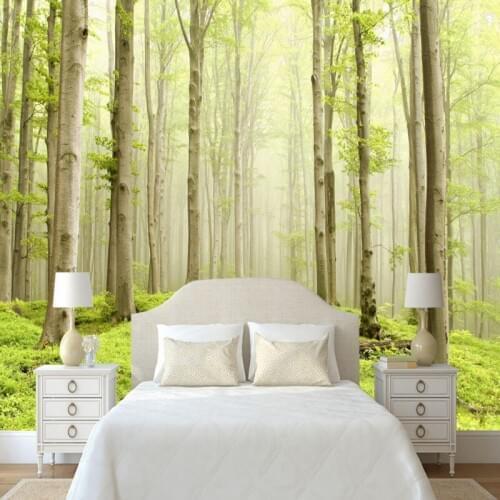 Custom mural Fresh natural scenery wallpaper forest trees landscape living room backdrop wallpaper mural