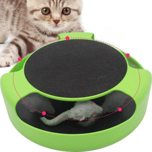 Catch The Mouse Toys Funny Interactive Turntable Plate Toy For Cats Kitten Pets Accessories