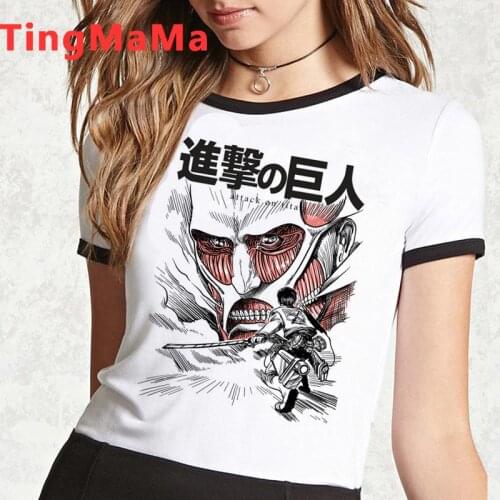 Hot Japanese Anime Attack on Titan T Shirt Women Kawaii Jiyuu No Tsubasa Graphic Tees Cartoon Levi Eren T-shirt Unisex Tshirt