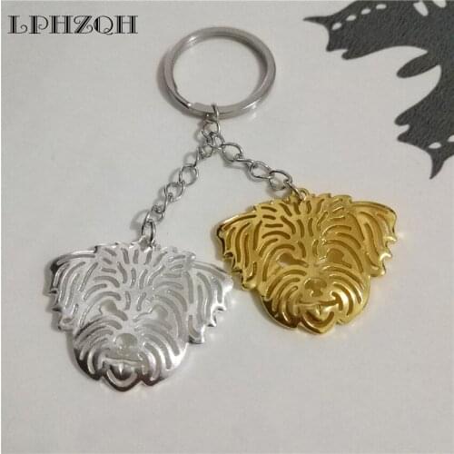 LPHZQH Fashion Puppy Coton De Tulear Dog Car Key Chain Women Bag Pendant Charm Accessories Key Ring Trendy Jewelery Steampunk