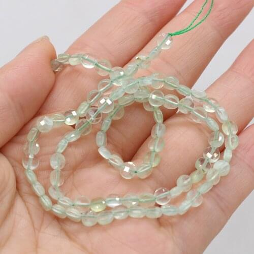 Small Beaded Natural Semi-Precious Stones Oblate Facete New Jade Beads For Jewelry Making Charm Bracelet Accessories Unisex Gift