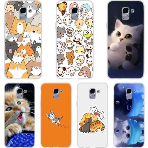 Cute funny A Pile Of Cats cat Phone case For Samsung Galaxy J6 J4 J8 Plus J7 2018 J3 J5 J7 Prime Pro 2017 2016 Covers