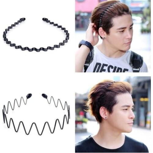 1Pcs Fashion wave Mens Women Unisex Black Wavy Hair Head Hoop Band Sport Headband Hairband Hair Accessories Casual Headwear