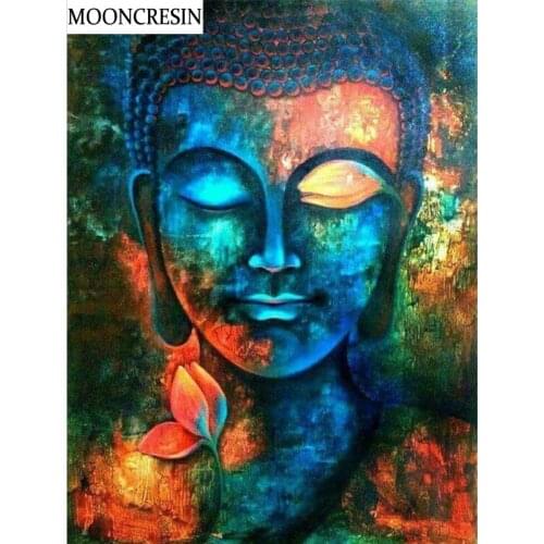 MOONCRESIN 5D Diamond Painting Cross Stitch Religious Buddha Home Decor Crystal Rhinestone Embroidery Diamond Mosaic Stickers