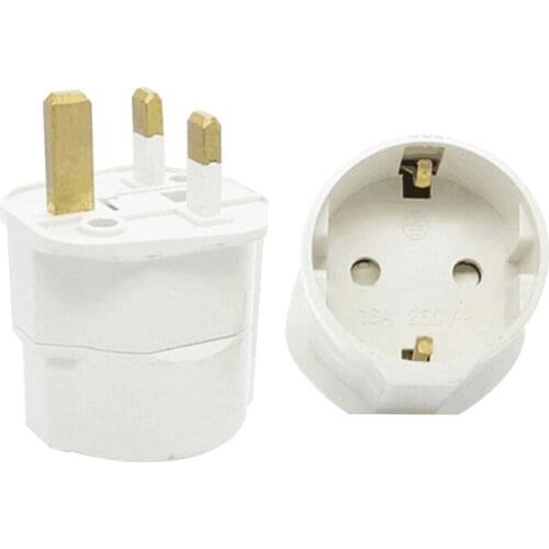 NEW Universal EU to UK Plug 2 Pin to UK 3 Pin Plug Conversion Socket Travel Adapter Power Plug with Erdung Protect Safety