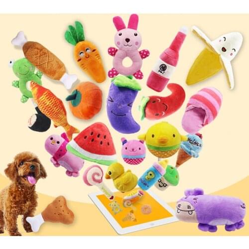 New Animals Cartoon Dog Toys Stuffed Squeaking Pet Toy Cute Plush Puzzle for Dogs Cat Chew Squeaker Squeaky Toys