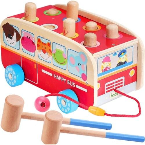 Montessori Learning Education Children Wooden Toys Hit Gophers Hand Eye Coordination Training Puzzle Game Toys Children Gifts
