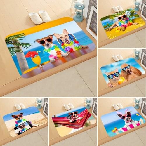 Doormat Cute Dog Anti-slip Absorb Water Bath Mat Bathroom Home Kitchen Bedroon Floor Mat Entrance 40*60cm DD-0108
