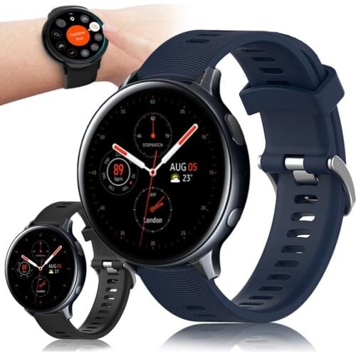 For Samsung galaxy watch Active 2 40mm 44mm Gear s2 Sport 42mm Slicone Strap Band Replacement 20mm Watchband Bracelet Active2