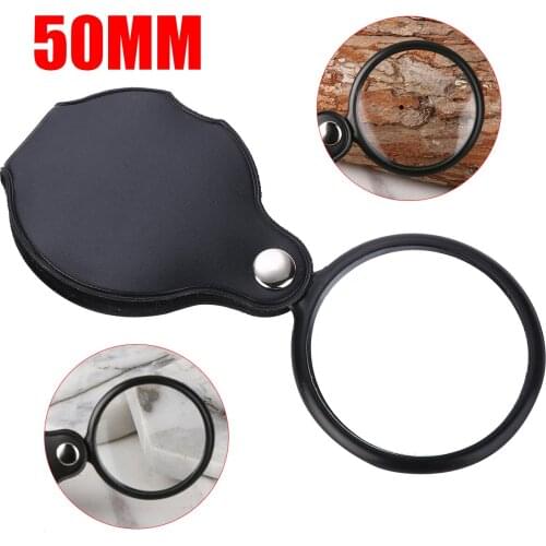 Mini Handheld Pocket Handheld Magnifying Magnifier Foldable Glass Jewelry Reading Loupe Jewelry Repair Tool 50mm 5-10X
