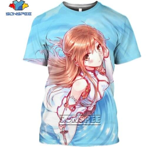 SONSPEE Sword Art Online Men Women3D printing T-shirt Fashion Harajuku Cool New Summer Casual Hiphop Fit Short Sleeve O-Neck Top