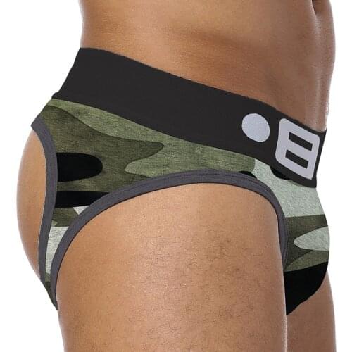 Brand Open Backless crotch G-strings Camouflage Men Underwear Sexy Gay Penis tanga Short Male Underwear Slip Thongs Jockstraps