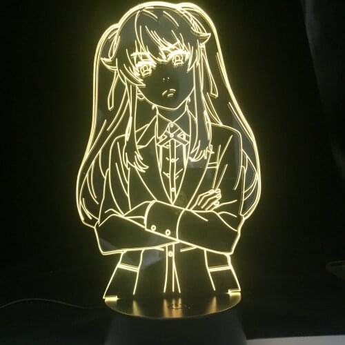 Anime Kakegurui Character Led Light for Kids Birthday Gift Night Light Room Table 3d Lamp Bedroom Decor Nightlight