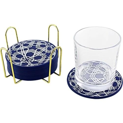 9.8cm Stripe Series Patterned Silicone Coaster Heat Resistant Non-slip Pot Reusable Holder Table Placemat Kitchen Accessories