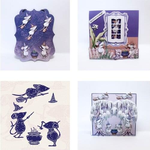 Halloween magic mouse Metal cutting dies cross stitch scrapbooking diesstencil Holiday card christmas new cutting dies new 2021