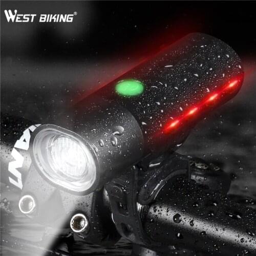 WEST BIKING Bicycle Flashlight 4 Modes USB Rechargeable Bike Front Light 350 Lumens MTB Road Bicycle Headlight Bike Accessories