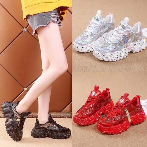 Womens Spring Shoes 2021 New All-Match Sports Shoes Net Red Thick-Soled Old Shoes Trend Fashion Casual Shoes