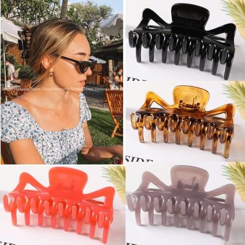 Women Solid Hair Claw Clips Acrylic Large Hairpins Girls Clamps Hair Barrette Crab Hair Bands Headwear Hair Accessories Gifts