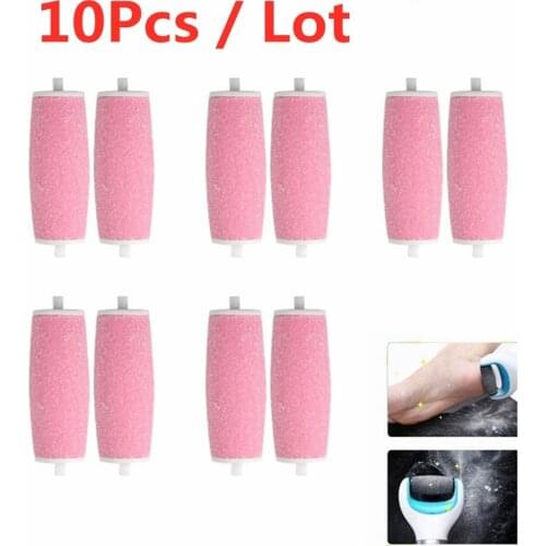 10pcs Pink Replacements Roller Heads For Pro Pedicure Foot Care Tool Scholls Feet Electronic Foot File Rollers Skin Remover