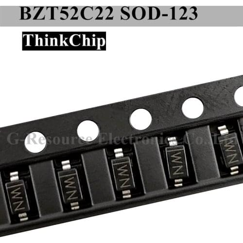 100pcs) BZT52C22 SOD-123 SMD 1206 Voltage Stabilized Diode 22V (Marking WN)