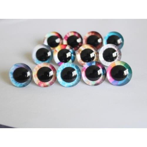 100pcs--F13B---9MM-35MM 3D New Charm toy safety eyes 3D colorful doll eyes + back washer for diy plush doll