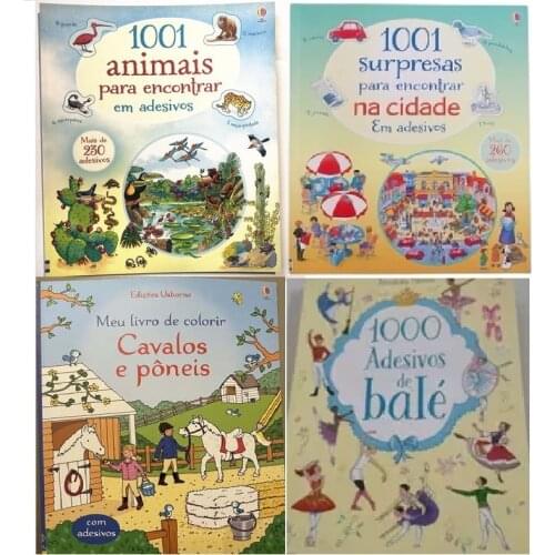 Random 2 Books Parent Child Kids Toddler Trottie Portuguese Book Early Education Cute Picture Knowledge Stickers Libros Age 1