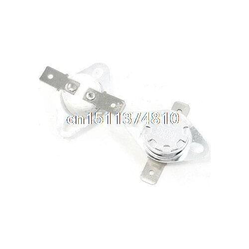 2 Pcs 250C Celsius NC 2 Flat Pin KSD301 Model Ceramic Thermostat 10 Amp AC 250V