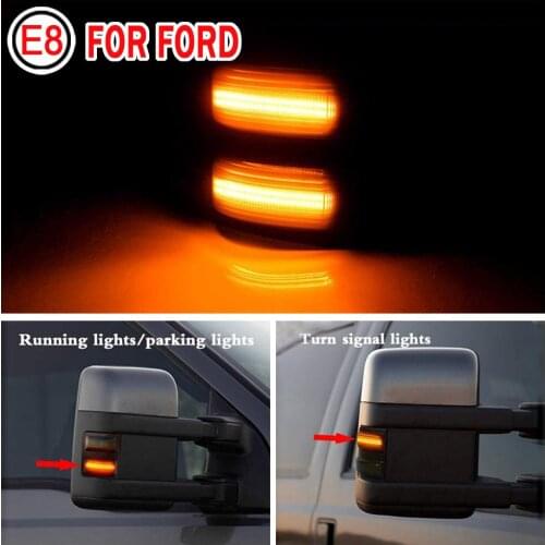 2Pcs Smoke Side Mirror Marker Lights For Ford F250 F350 F450 2008-2016 Super Duty Turn Signal Amber