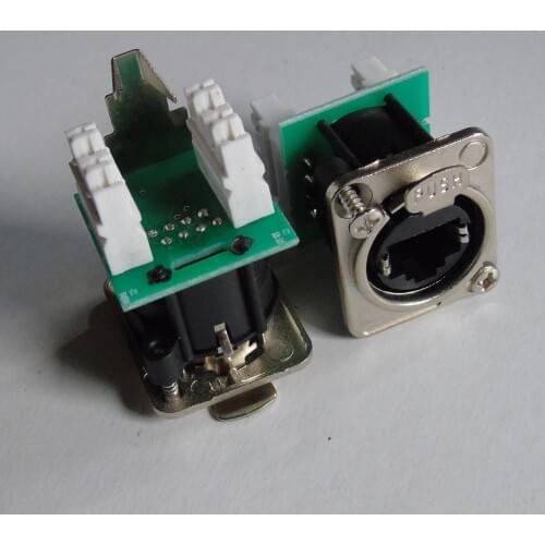 2pcs/lot NE8FDV-Y110 EtherCon Vertical IDC110 Chassis Panel Mnt D Shape in Nickel