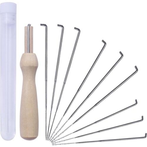9PCS 9/8.6/7.9cm Wool Felting Iron Needles Felt Tool Kit DIY Craft Felt Tools with Bottle Craft Kits for Children