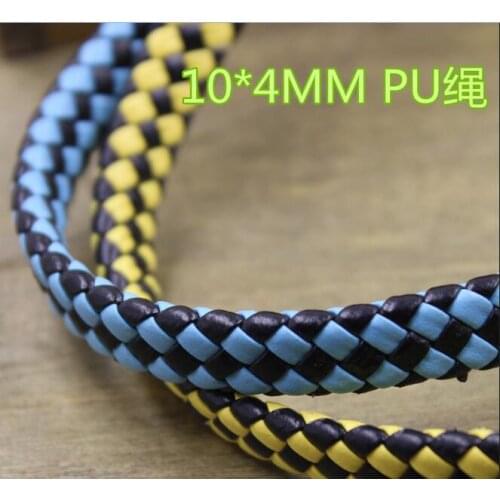 Free Ship Double Color 10mm * 4mm 100 Meters Faux Leather Cord Flat Pu Leather Cord For Jewelry Marking