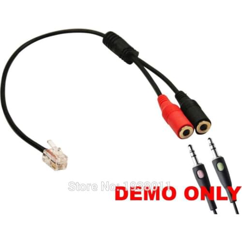 Free shipping Headset Buddy: PC Headset to CISCO Phone Adapter - Dual 3.5mm to RJ9/RJ10 plug computer headphones to office phone