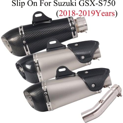 For Suzuki GSX S750 GSX-S 750 Motorcycle Exhaust escape moto Carbon Muffler DB Killer Escape Middle Connection Link Pipe
