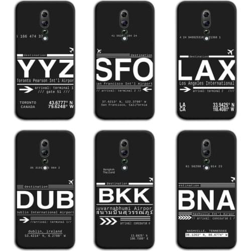 World City travel Tickets International Airport Call Letters Phone Case For Oppo A5 A9 2020 Reno2 z Renoace 3pro A73S A71 F11